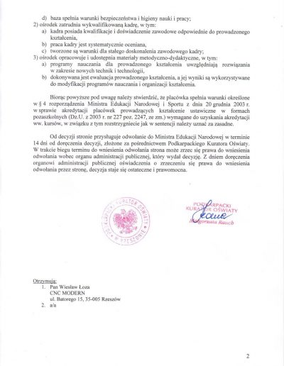 Decyzja AKREDYTACJA strona 2